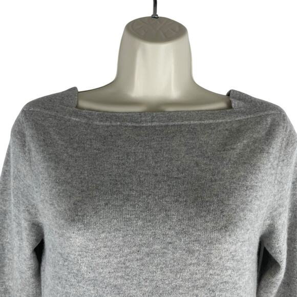 Magaschoni 100% Cashmere Square Neck Tunic Sweater Gray Size S - Picture 2 of 7